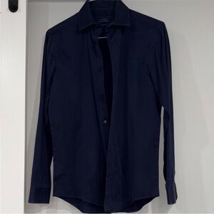 Zara Men's Navy Dress Shirt